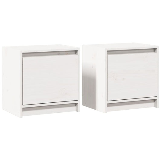 Bedside Cabinets 2 pcs White 40x30.5x40 cm Solid Pinewood Bedside Cabinets 2 pcs White 40x30.5x40 cm Solid Pinewood