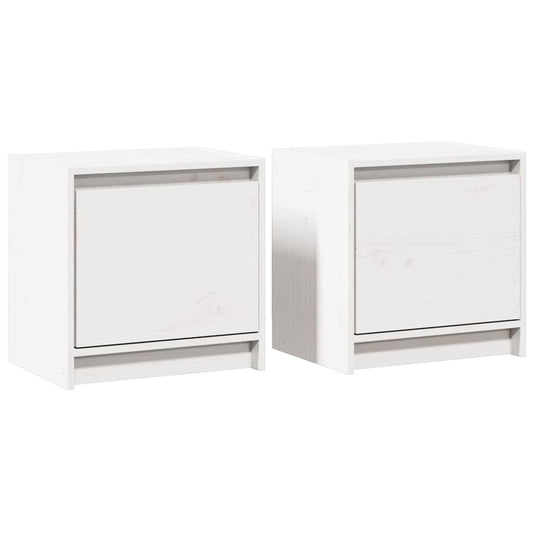 808116 vidaXL Bedside Cabinets 2 pcs White 40x30,5x40 cm Solid Wood Pine 808116 vidaXL Bedside Cabinets 2 pcs White 40x30,5x40 cm Solid Wood Pine