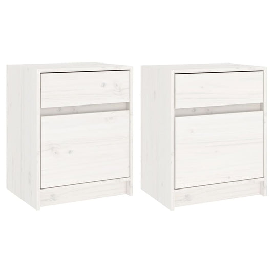 Bedside Cabinets 2 pcs White 40x31x50 cm Solid Pinewood Bedside Cabinets 2 pcs White 40x31x50 cm Solid Pinewood
