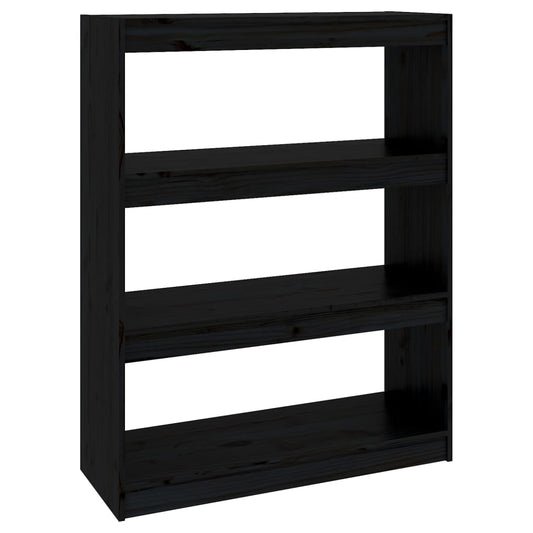 Book Cabinet/Room Divider Black 80x30x103.5 cm Solid Wood Pine Book Cabinet/Room Divider Black 80x30x103.5 cm Solid Wood Pine