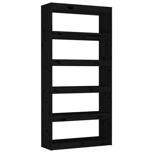 Book Cabinet/Room Divider Black 80x30x167.4 cm Solid Wood Pine Book Cabinet/Room Divider Black 80x30x167.4 cm Solid Wood Pine