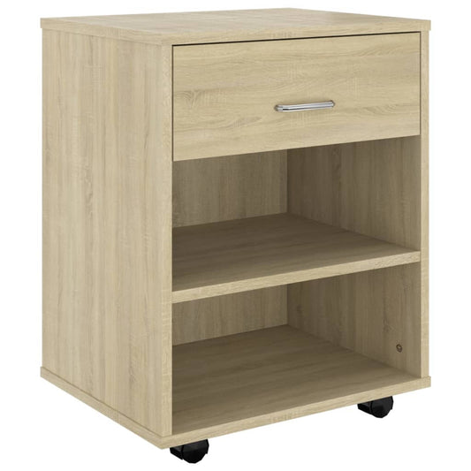 Storage Cabinet | Sonoma Oak | Engineered Wood | Medium | Lockable Wheels Storage Cabinet | Sonoma Oak | Engineered Wood | Medium | Lockable Wheels
