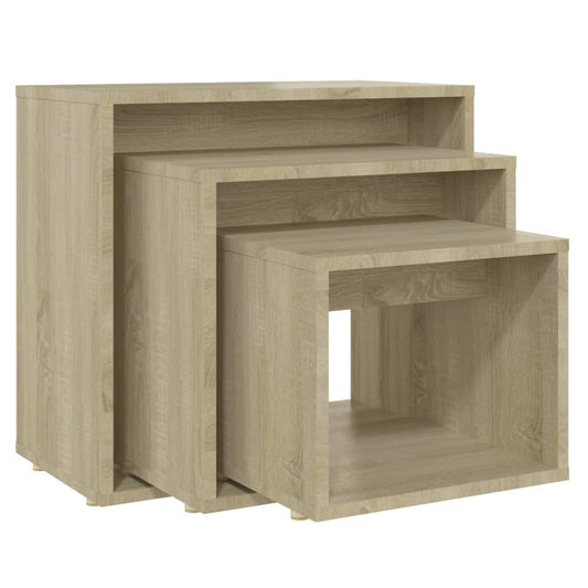 Nesting Tables 3 pcs Sonoma Oak Engineered Wood Nesting Tables 3 pcs Sonoma Oak Engineered Wood