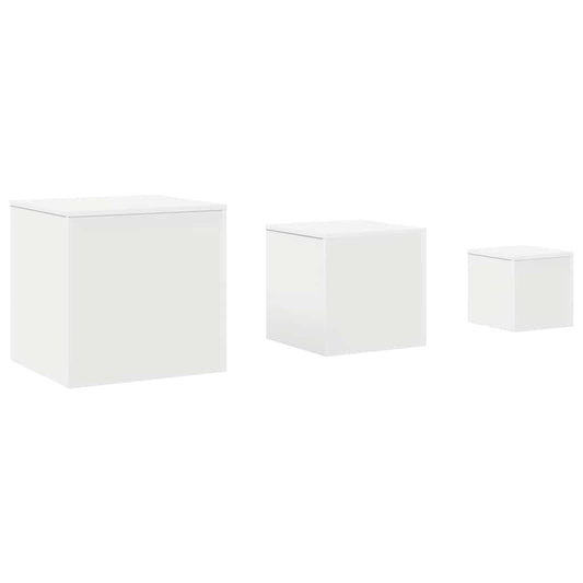 808585 vidaXL Side Tables 3 pcs White Engineered Wood 808585 vidaXL Side Tables 3 pcs White Engineered Wood
