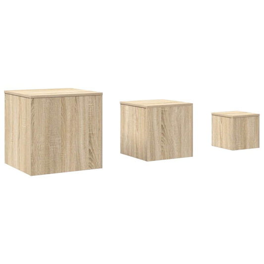 Side Tables 3 pcs Sonoma Oak Engineered Wood Side Tables 3 pcs Sonoma Oak Engineered Wood