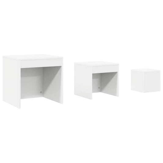 808594 vidaXL Nesting Tables 3 pcs White Engineered Wood 808594 vidaXL Nesting Tables 3 pcs White Engineered Wood