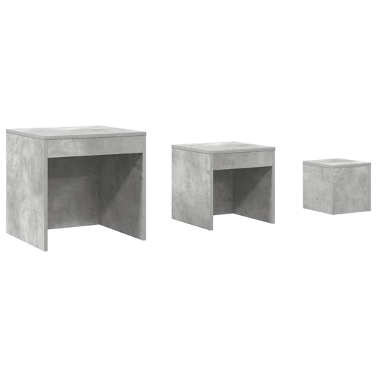 Nesting Tables 3 pcs Concrete Grey Engineered Wood Nesting Tables 3 pcs Concrete Grey Engineered Wood