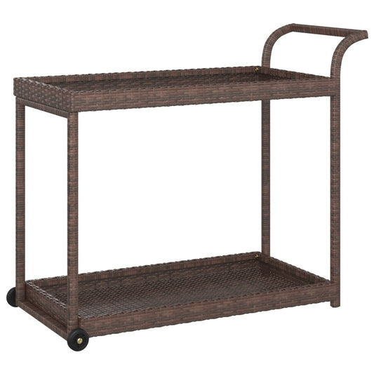 Bar Cart Brown 100x45x83 cm Poly Rattan Bar Cart Brown 100x45x83 cm Poly Rattan