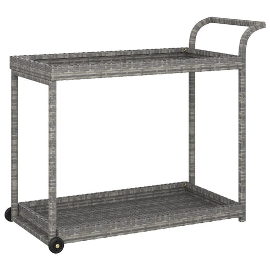 Bar Cart Grey 100x45x83 cm Poly Rattan Bar Cart Grey 100x45x83 cm Poly Rattan