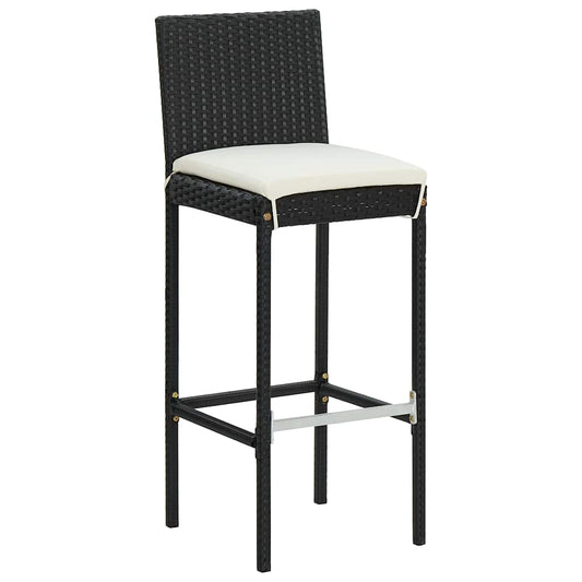 Garden Bar Stools with Cushions 4 pcs Black Poly Rattan Garden Bar Stools with Cushions 4 pcs Black Poly Rattan