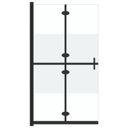 Foldable Walk-in Shower Wall Half Frosted ESG Glass 90x190 cm Foldable Walk-in Shower Wall Half Frosted ESG Glass 90x190 cm