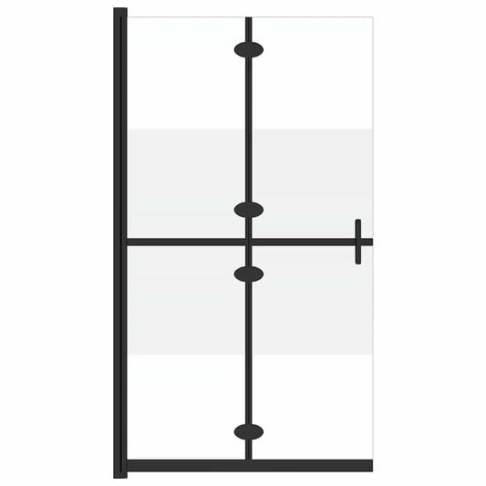 Foldable Walk-in Shower Wall Half Frosted ESG Glass 100x190 cm Foldable Walk-in Shower Wall Half Frosted ESG Glass 100x190 cm