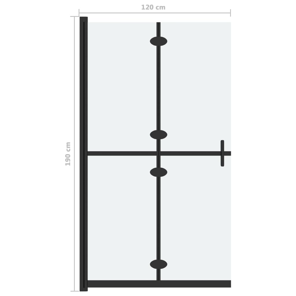 151197 vidaXL Foldable Walk-in Shower Wall Frosted ESG Glass 120x190 cm
