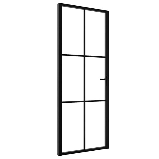 Interior Door ESG Glass and Aluminium 76x201,5 cm Black Interior Door ESG Glass and Aluminium 76x201,5 cm Black