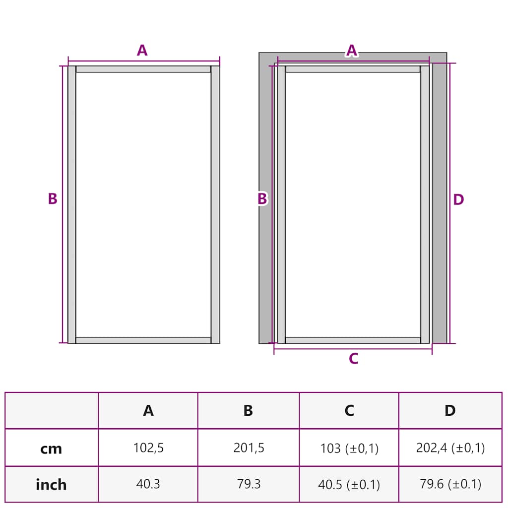 Interior Door ESG Glass and Aluminium 102.5x201.5 cm Black