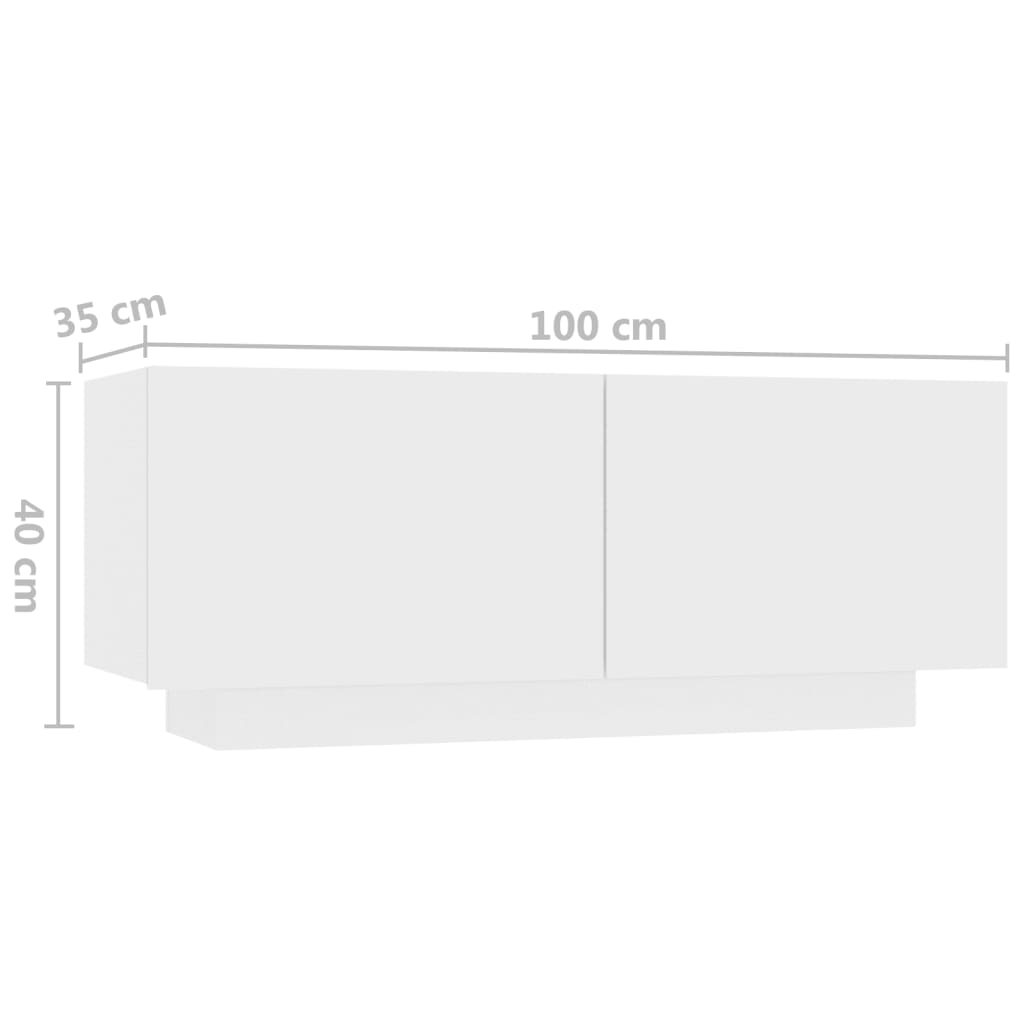 3081897 vidaXL TV Cabinet with LED Lights White 180x35x40 cm (804445+804436)