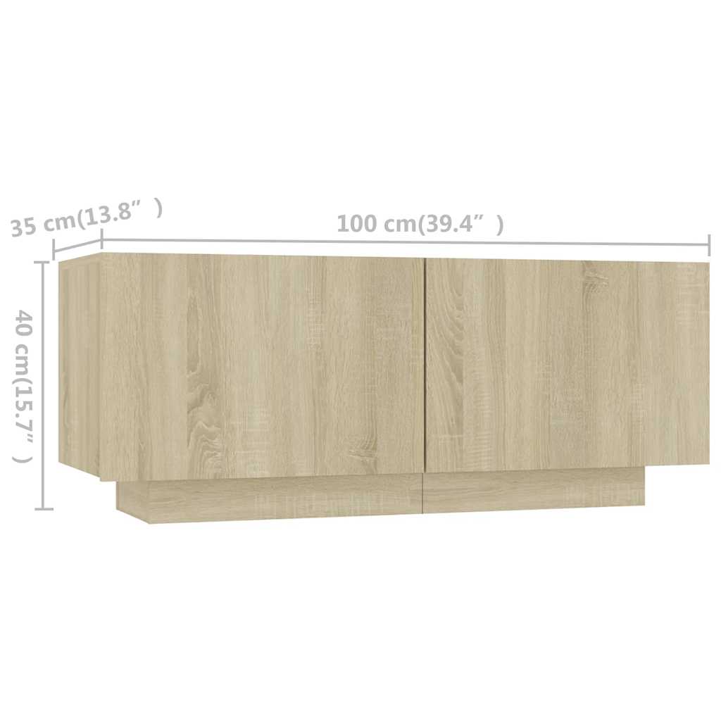 3081900 vidaXL TV Cabinet with LED Lights Sonoma Oak 180x35x40 cm (804448+804439)