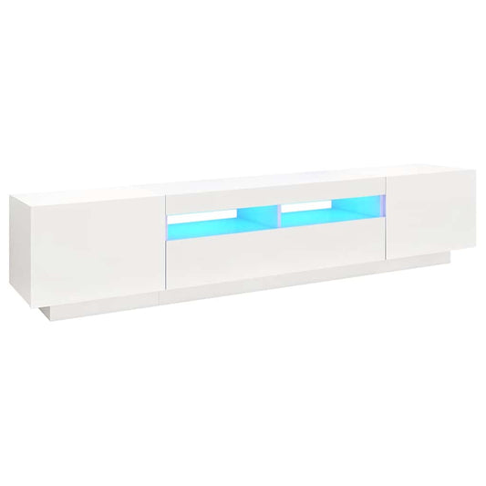 TV Cabinet with LED Lights White 200x35x40 cm TV Cabinet with LED Lights White 200x35x40 cm
