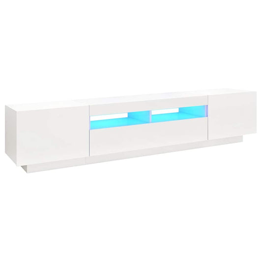 TV Cabinet with LED Lights White 200x35x40 cm TV Cabinet with LED Lights White 200x35x40 cm