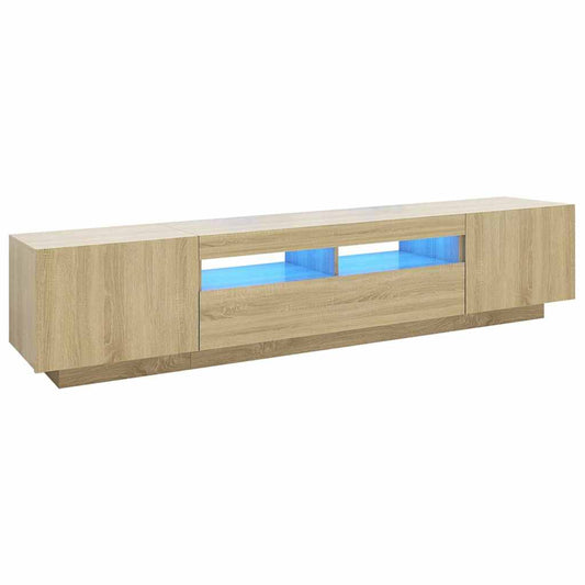 TV Cabinet with LED Lights Sonoma Oak 200x35x40 cm TV Cabinet with LED Lights Sonoma Oak 200x35x40 cm