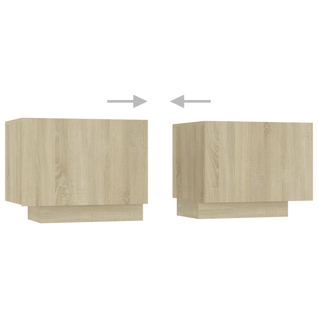 3081909 vidaXL TV Cabinet with LED Lights Sonoma Oak 200x35x40 cm (804457+804439)