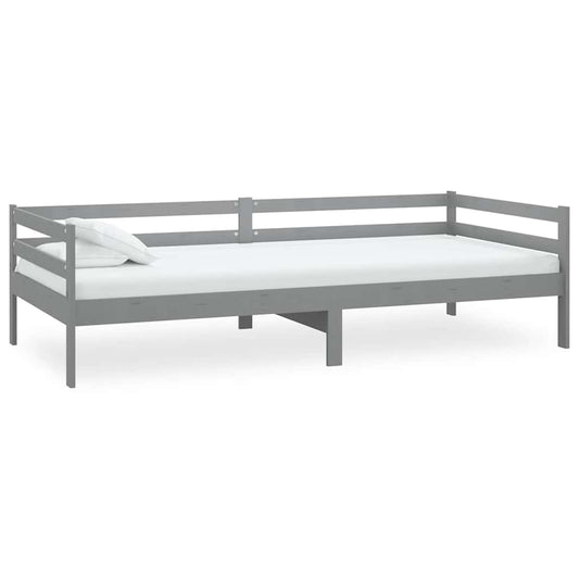 Day Bed without Mattress Grey Solid Wood Pine 90x200cm Day Bed without Mattress Grey Solid Wood Pine 90x200cm
