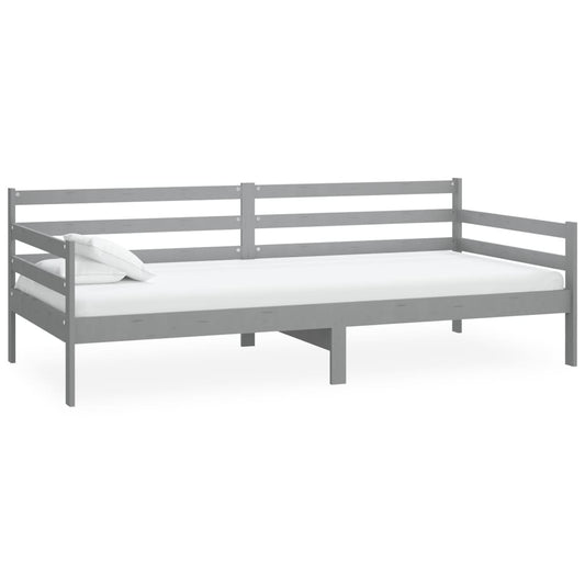 Day Bed without Mattress Grey Solid Wood Pine 90x200cm Day Bed without Mattress Grey Solid Wood Pine 90x200cm