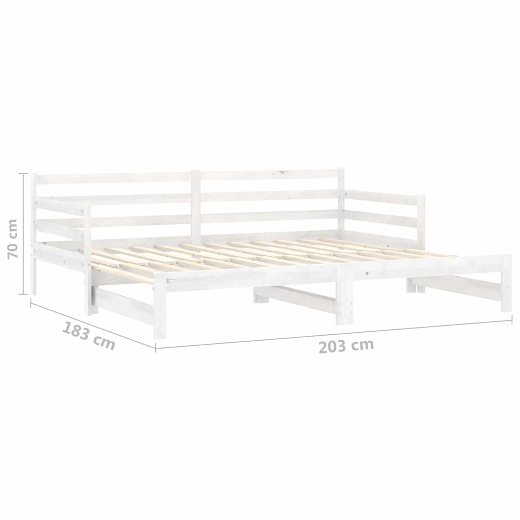 Pull-out Day Bed without Mattress White 2x(90x200)cm