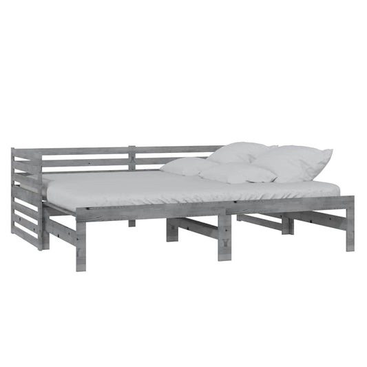 Pull-out Day Bed without Mattress Grey 2x(90x200)cm Pull-out Day Bed without Mattress Grey 2x(90x200)cm