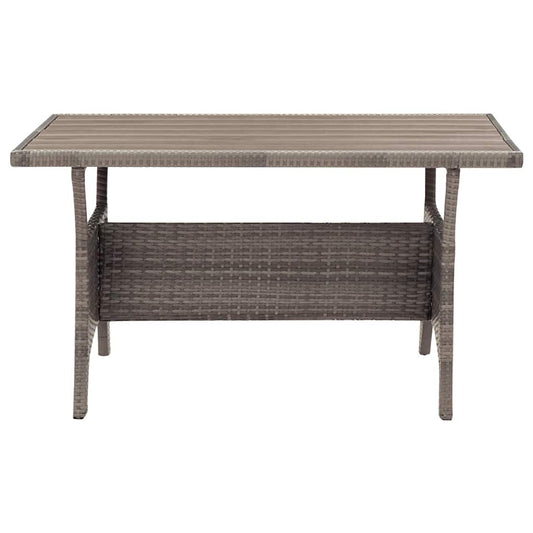 Garden Table Grey 120x70x66 cm Poly Rattan Garden Table Grey 120x70x66 cm Poly Rattan