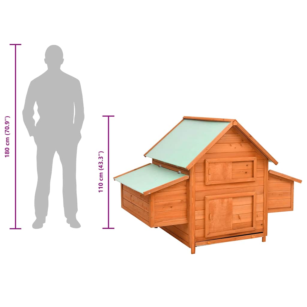 171459 vidaXL Chicken Coop 150x96x110 cm Solid Firwood