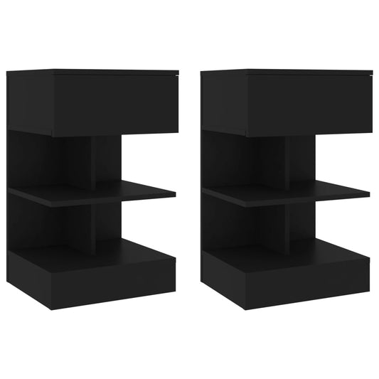 808651 vidaXL Bedside Cabinets 2 pcs Black 40x35x65 cm 808651 vidaXL Bedside Cabinets 2 pcs Black 40x35x65 cm