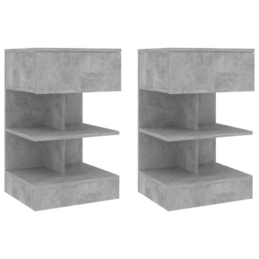 808657 vidaXL Bedside Cabinets 2 pcs Concrete Grey 40x35x65 cm 808657 vidaXL Bedside Cabinets 2 pcs Concrete Grey 40x35x65 cm
