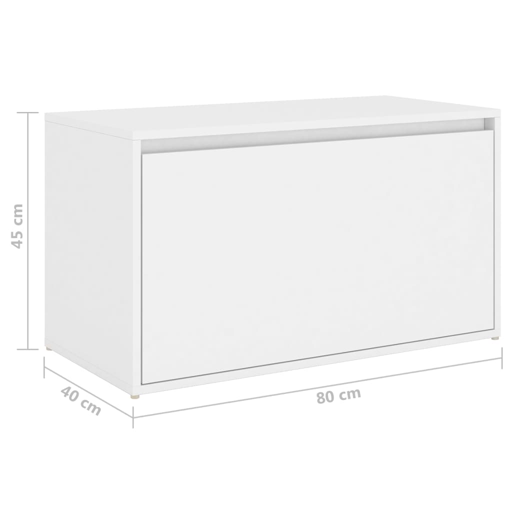 Bench | White | Engineered Wood | 80x40x45 cm | Bench | Rectangular