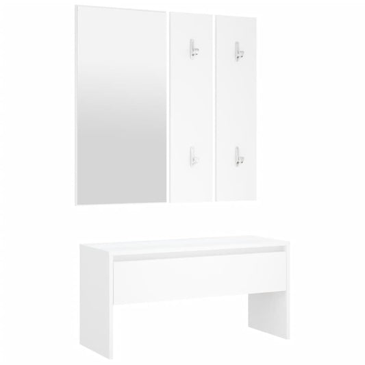 Hallway Furniture Set White Engineered Wood Hallway Furniture Set White Engineered Wood