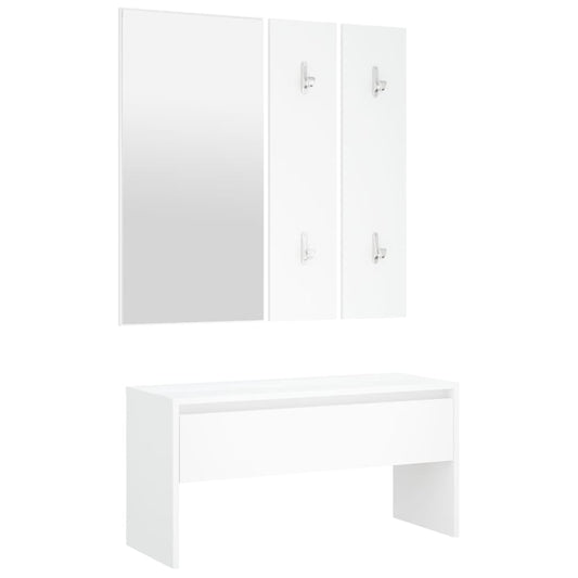 Hallway Furniture Set White Engineered Wood Hallway Furniture Set White Engineered Wood