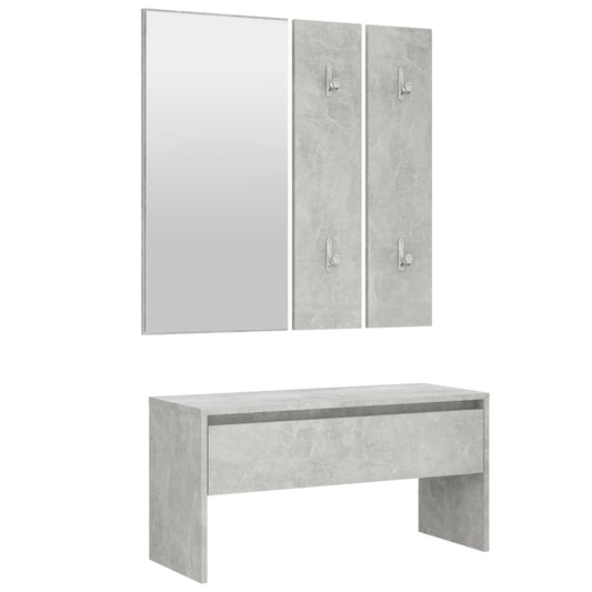 Hallway Furniture Set Concrete Grey Engineered Wood Hallway Furniture Set Concrete Grey Engineered Wood