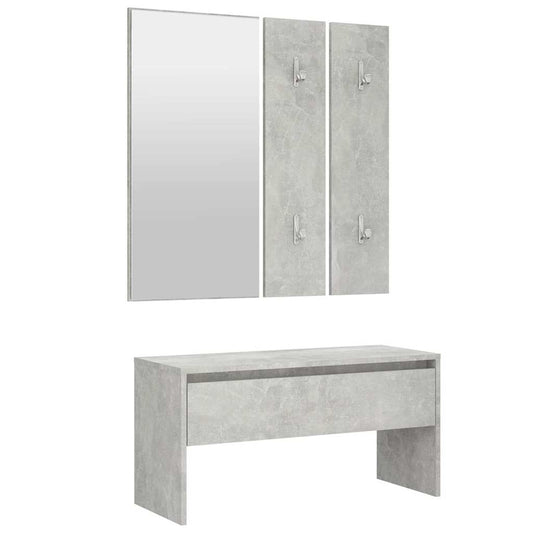 Hallway Furniture Set Concrete Grey Engineered Wood Hallway Furniture Set Concrete Grey Engineered Wood