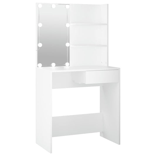 Dressing Table with LED White 74.5x40x141 cm Dressing Table with LED White 74.5x40x141 cm
