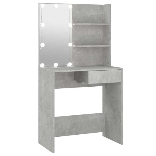 Dressing Table with LED Concrete Grey 74,5x40x141 cm Dressing Table with LED Concrete Grey 74,5x40x141 cm