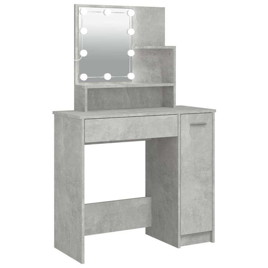 Dressing Table with LED Concrete Grey 86.5x35x136 cm Dressing Table with LED Concrete Grey 86.5x35x136 cm
