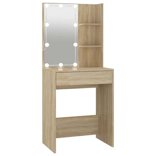 Dressing Table with LED Sonoma Oak 60x40x140 cm Dressing Table with LED Sonoma Oak 60x40x140 cm