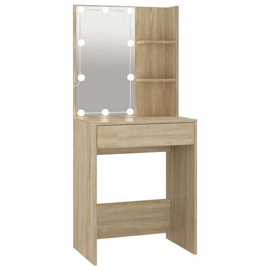 Dressing Table with LED Sonoma Oak 60x40x140 cm Dressing Table with LED Sonoma Oak 60x40x140 cm