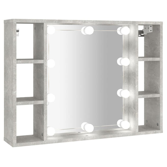 Mirror Cabinet with LED Concrete Grey 76x15x55 cm Mirror Cabinet with LED Concrete Grey 76x15x55 cm
