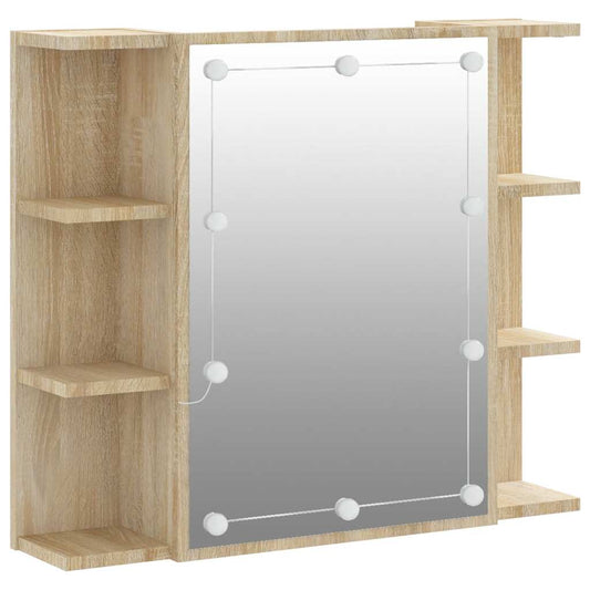 Mirror Cabinet with LED Sonoma Oak 70x16.5x60 cm Mirror Cabinet with LED Sonoma Oak 70x16.5x60 cm