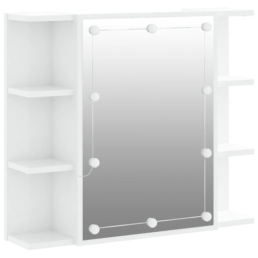 Mirror Cabinet with LED High Gloss White 70x16.5x60 cm Mirror Cabinet with LED High Gloss White 70x16.5x60 cm