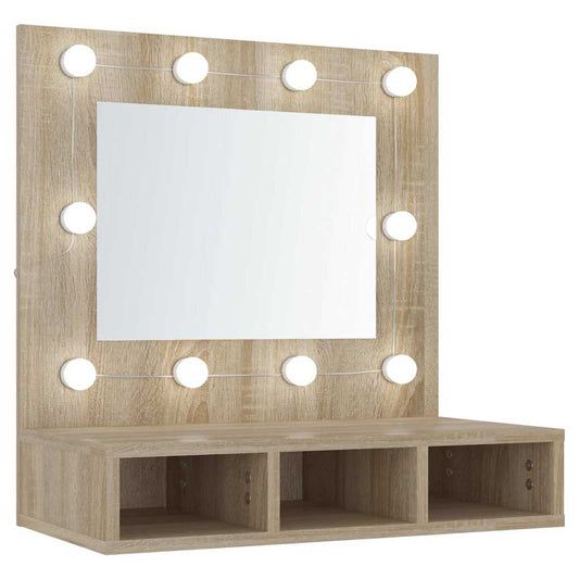 Mirror Cabinet with LED Sonoma Oak 60x31.5x62 cm Mirror Cabinet with LED Sonoma Oak 60x31.5x62 cm