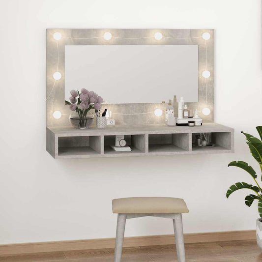 Mirror Cabinet with LED Concrete Grey 90x31.5x62 cm Mirror Cabinet with LED Concrete Grey 90x31.5x62 cm