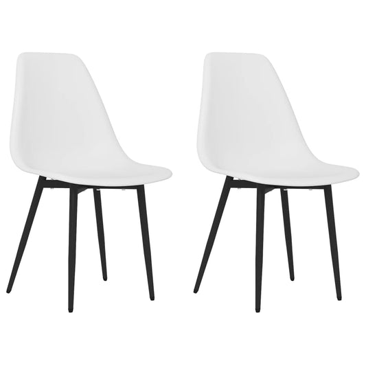 Dining Chairs 2 pcs White PP Dining Chairs 2 pcs White PP