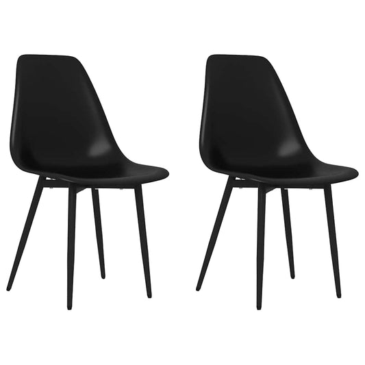 Dining Chairs 2 pcs Black PP Dining Chairs 2 pcs Black PP